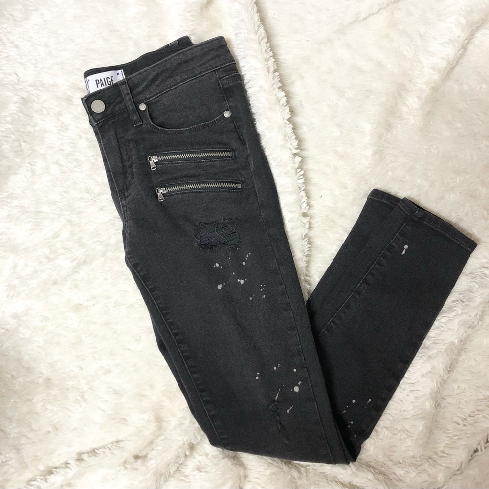 Paige Edgemont Paint Splatter Skinny Jeans